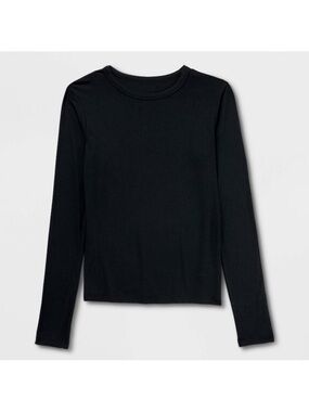 a new day Black Scoop Neck Long Sleeve Top